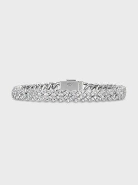 Imperium WOMEN'S ICED CUBAN BRACELET (SILVER) - 7” Long
